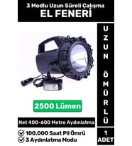 Premium Kamp Avcı Deprem 3 Aydınlatma Modlu Güçlü Beyaz Işık 2500 Lümen Güvenlik EL FENERİ