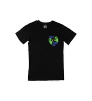 Yeşil Don't Panic Bro Cep Logo Tasarımlı Siyah Tişört