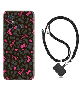 Xiaomi Redmi 12C Kılıf Resimli Boyun Askılı İpli Desenli Silikon Barbie and Shoes 1413