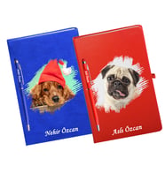Kişiye Özel Köpek Tasarımlı İkili Defter Kalem Hediye Seti