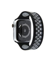 Mey İthalat® Watch 38Mm Ayarlı Delikli Silikon Kordon - Siyah-Gri