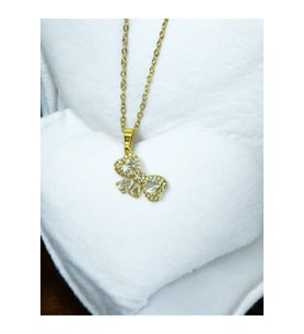 Fiyonk Detaylı Zirkon Kalp Taşlı Kadın Kolye – Gold Renk Paslanmaz Çelik, 55 cm Romantik Tasarım (Gümüş)