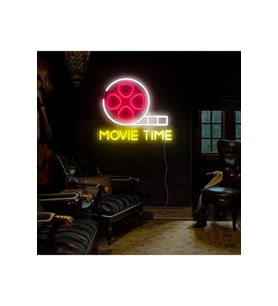 MOVIE TIME Yazılı ve Şekilli Neon Tabela