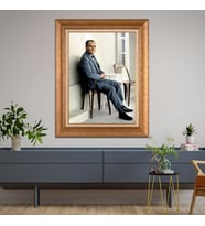 Altın Varaklı Çerçeveli Paspartulu Atatürk Tablo DC1090 (Gold)
