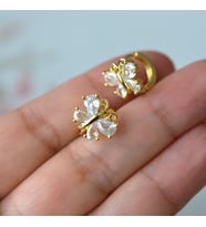 Gold Çelik Kelebek Küpe (Çok Renkli)