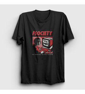 Presmono Unisex Siyah Hacker Mr Robot T-Shirt 402980tt
