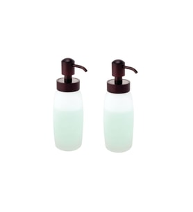 BANYO SETİ SIVI SABUNLUK 2 ADET CAM BUZ DESENLİ 6X6X20CM 300ML