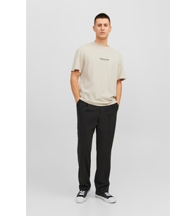Jack & Jones Erkek Bisiklet Yaka Kısa Kollu Tişört - Vesterbro (Pembe Melanj)