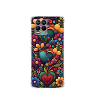 PrintiFy Realme 8 ile Uyumlu Düşlerin Dansı Serisi Çiçeklerin Dansı Tasarımlı Uv Baskılı Köşe Korumalı Antişok Kılıf