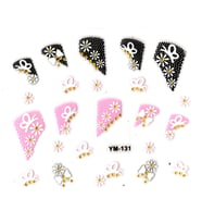 Tırnak Sticker, Tırnak Süsleme, Nail Art (ym-131) - 6X5 cm - Kelebek Papatya