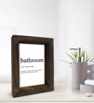 BK Gift Banyo Dekoratif Doğal Masif Ahşap Çerçeve 15x20cm-23 (Beyaz)