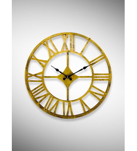 Galaxy DM30-AK Serisi Roma Rakamlı Metal Duvar Saati Gold 30 CM
