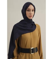 Lyocell Naia Çubuk Desen Şal 3 (Lacivert)