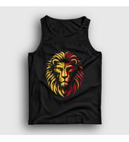 Presmono Unisex Siyah Aslan Kafası Aslanlı Sarı Kırmızı Hediye Atlet 468757tt