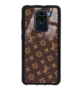 Xiaomi Redmi Note 9 Uyumlu Kahverengi LV Tasarımlı Glossy Telefon Kılıfı