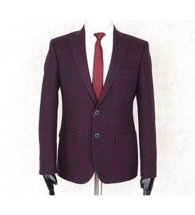 JAN CARLUCCİ Yünlü Erkek Regular Fit Mono Yaka Bordo Drop 4 Tek Ceket