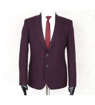 JAN CARLUCCİ Yünlü Erkek Regular Fit Mono Yaka Bordo Drop 4 Tek Ceket