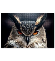 Cakapuzzle Kalın Kaşlı Baykuş Yakın Plan  Puzzle Yapboz MDF (Ahşap) (120 Parça)