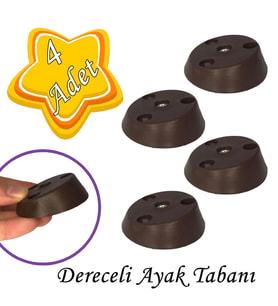 4 Adet Dereceli Ayak Tabanı Kahverengi Mobilya Masa Sehpa Ayağı Bağlantı Aparatı Açılı  Plastik