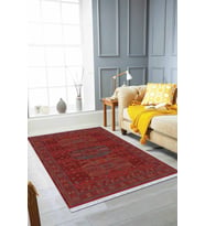Bordo Yöresel Dokuma Pamuk Tabanlı Kaymaz Kilim KLM312