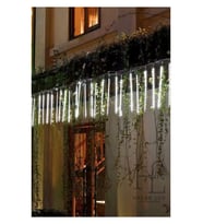 LIGHTINGX 8 Tüp Beyaz Meteor LED Işık Yağmur Işıkları Eklenebilir IP65 Dış Mekan Dekoratif Süs