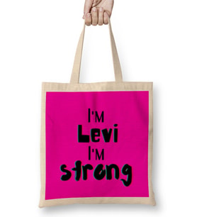 Levi-Name personalized Custom vintage Retro Rainbow Design Gift Baby-Gift For Him Bez Çanta Uzun Saplı