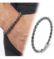 Moncuk Design Esmas Kesim Hematit Ayarlanabilir Çelik Zincir Bileklik 33512B10D5