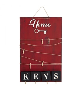 Dekoratif Home Keys Ahşap Resimlik Ve Notluk (kırmızı)