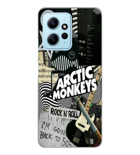 Redmi Note 12 4G Uyumlu Arctic Monkeys Kolaj Desenli Şeffaf Telefon Kılıfı