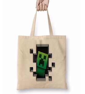 Creeper Minecraft Bez Çanta Uzun Saplı