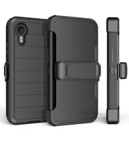 Galaxy XCover7 Pro Kılıf Double Clip 360 Tam Koruma Outdoor Zırh Kapak (Siyah)