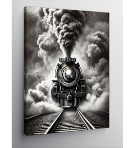 Kanvas Tablo Kara Dumanlı Tren