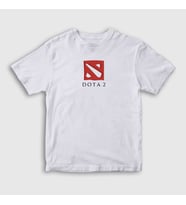 Presmono Unisex Çocuk Beyaz Dota 2 Logo Oyun T-Shirt 420299tt (Beyaz)