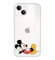 Apple iPhone 13 Mini Uyumlu Kapak Mickey Mouse Tasarımlı Şeffaf Silikon Kılıf