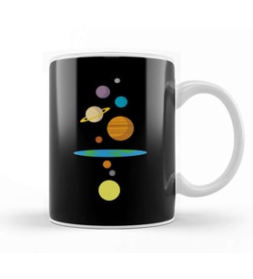 Flat Earth Solar System Kupa Bardak Porselen