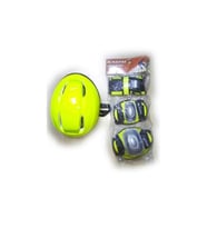 Çocuk Kask Dizlik Dirseklik Koruyucu Set 7 Parça (Sarı)