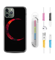 Apple iPhone 11 12 13 14 Pro Max Kılıf Kablo Koruma Spiral Silikon Red Moons 1747