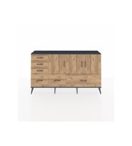 Arges Konsol 4 Raflı 6 Çekmeceli 3 Kapaklı 176x30x99 Antrasit-Çam