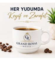 Elegance Beyaz Porselen Kahve Fincanı-2 adet (istenilen baskılarla)