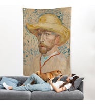 Vincent van Gogh - Hasır Şapkalı Otoportre Duvar Örtüsü-7462