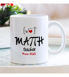 Matematik öğretmeni isme özel kupa bardak
