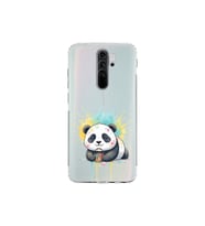 Redmi Note 8 Pro ile Uyumlu Splash Panda Tasarımlı Şeffaf Silikon Kılıf