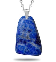 Sertifikalı Ham Işlenmemiş Şekilsiz Doğal Lapis Lazuli Taşı Kolye (Mavi)