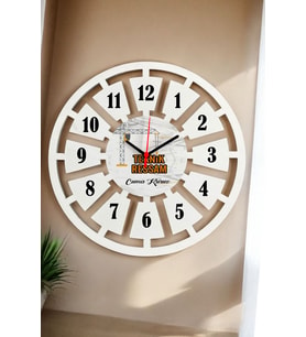 Teknik Ressam Duvar Saati 40cm (Beyaz)