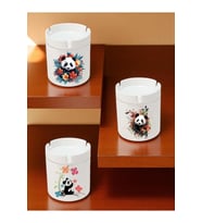 Çiçekli ve Panda Desenli 3'lü Seramik Küllük Seti, Şık Hediye Seçeneği