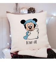 Bebek Mickey Mouse Tasarımlı Yastık Kişiye Özel
