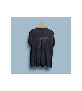 Oversize Pi Sayısı Baskılı Unisex T-shirt (Siyah)