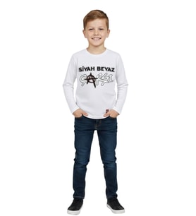 Beşiktaş Orijinal Lisanslı Uzun Kol Sweatshirt (Beyaz)