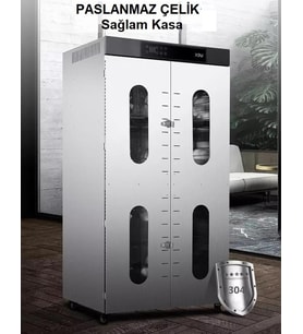 Dalle LT-195 28 Tepsi Endüstriyel Paslanmaz Çelik Kurutma Makinesi (Gri)