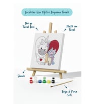 Kalpli Unicorn Boyama Tuvali – Şövaleli Boya Seti 20x20